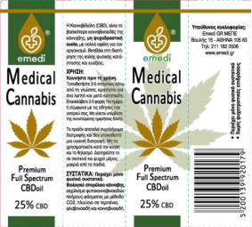 Medical Cannabis Emedi® Premium Full Spectrum CBDoil 25% 10 ml