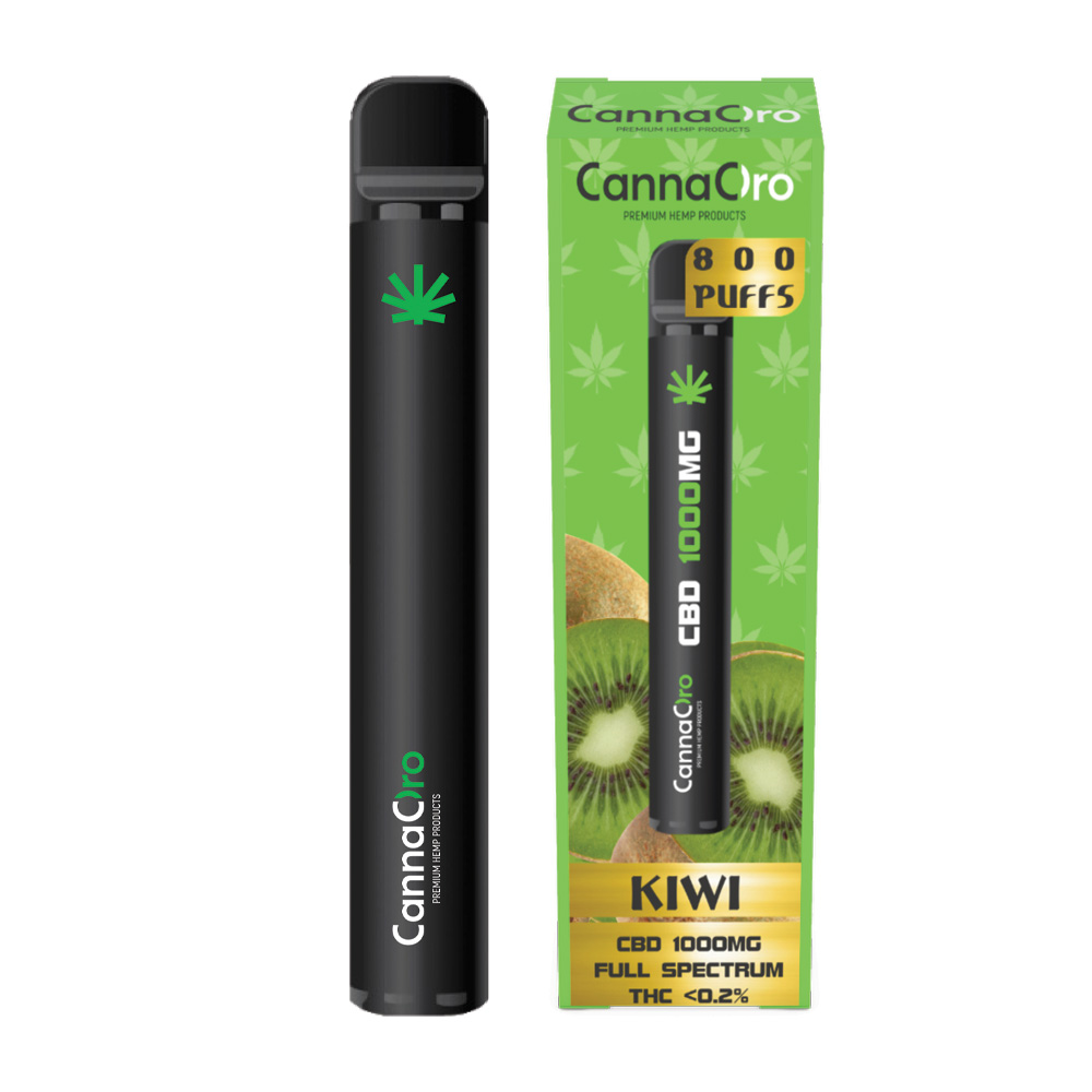 CannaOro Ηλεκτρονικό τσιγάρο μιας χρήσης 1000mg CBD Kiwi